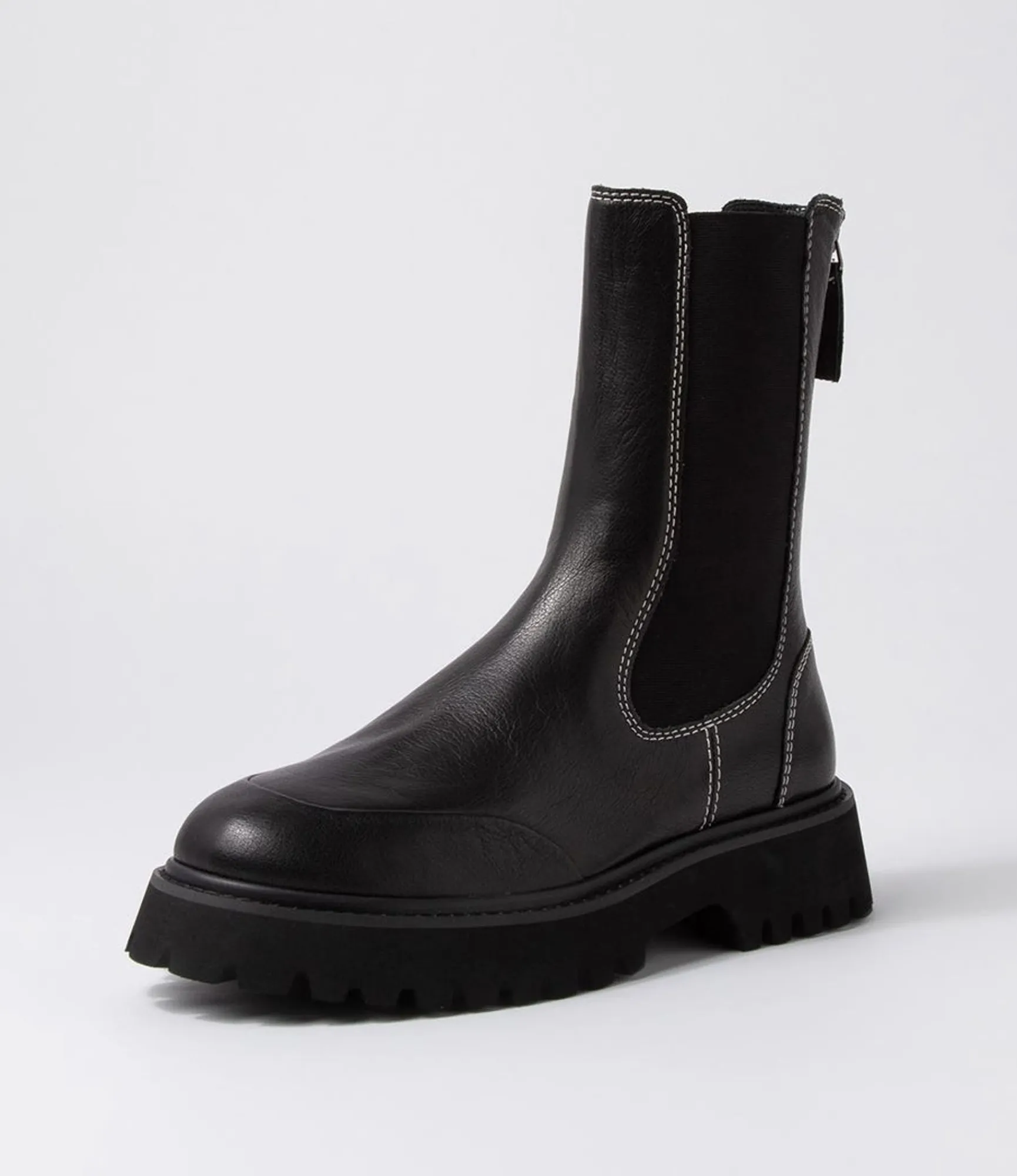 Hot Midas Shoes Sharpay Black Leather Chelsea Boots