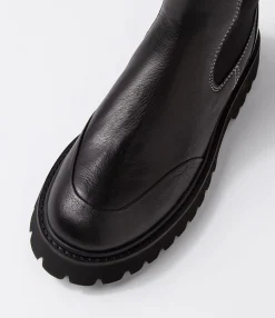 Hot Midas Shoes Sharpay Black Leather Chelsea Boots