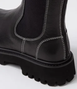 Hot Midas Shoes Sharpay Black Leather Chelsea Boots