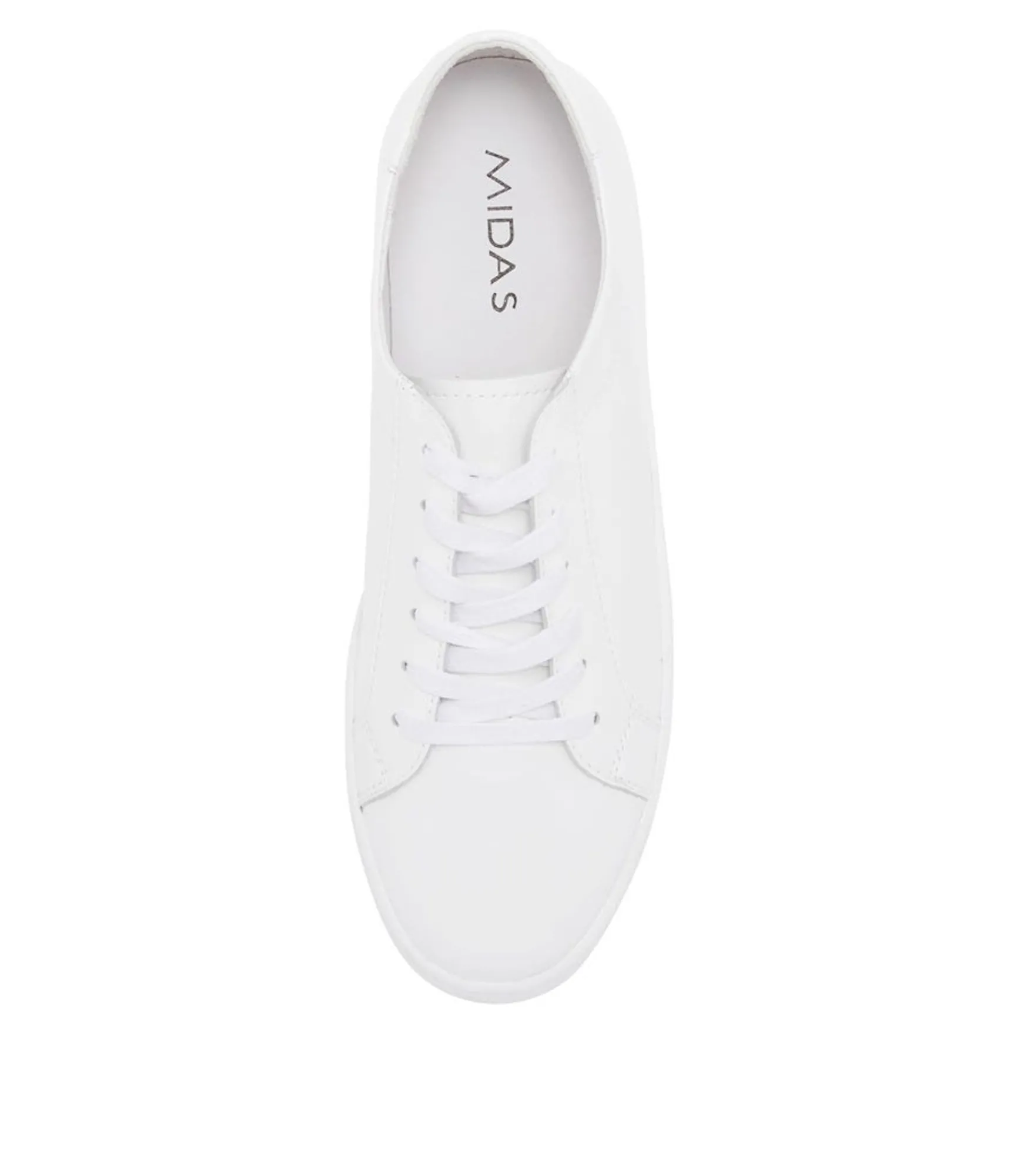 Fashion Midas Shoes Shelby White Patent Leather Sneakers Ws