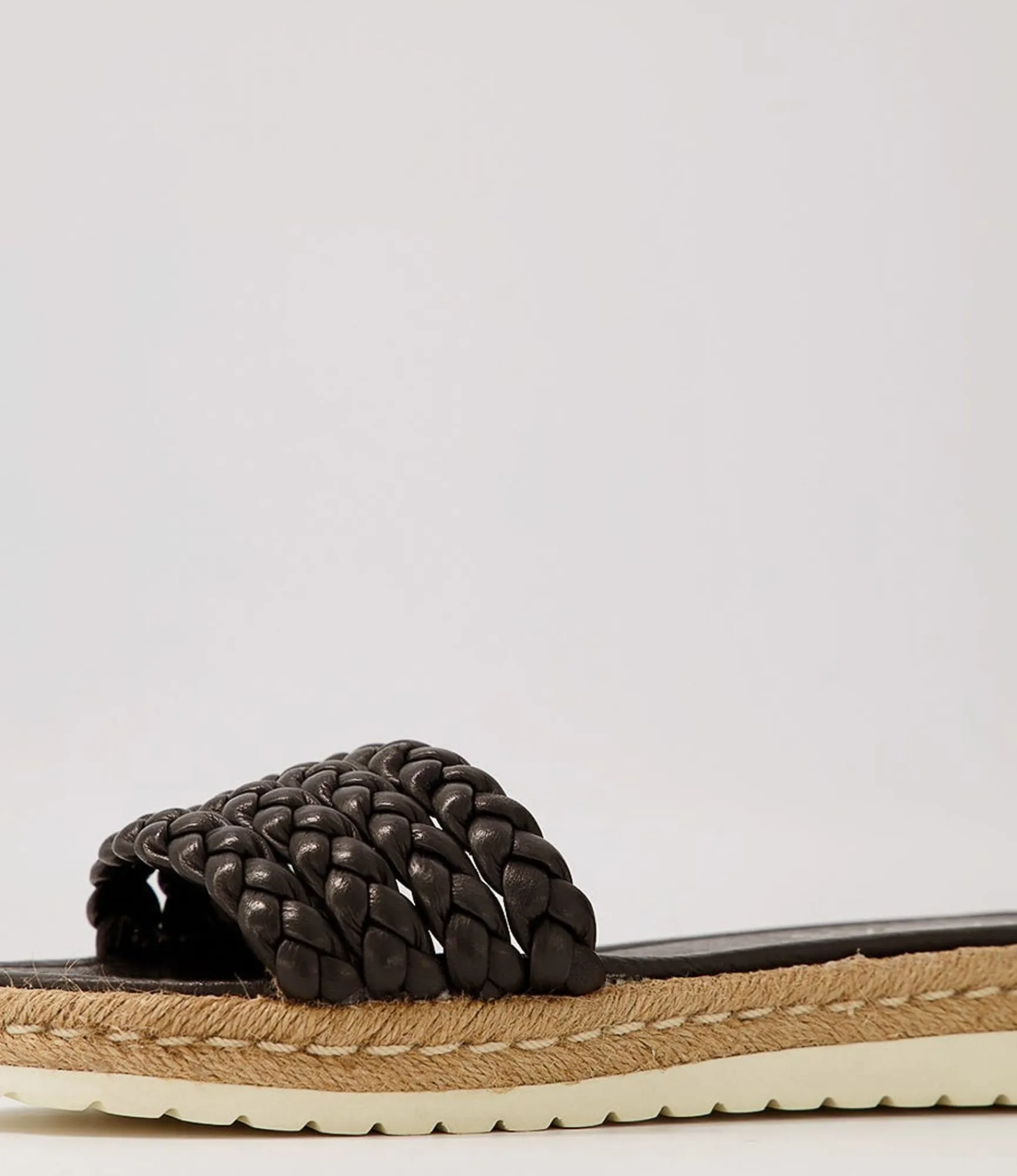 New Midas Shoes Shelles Black Leather Slides