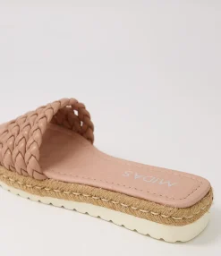 Outlet Midas Shoes Shelles Warm Rose Leather Slides