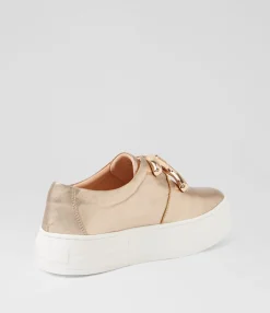 New Midas Shoes Shells Champagne White Leather Sneakers