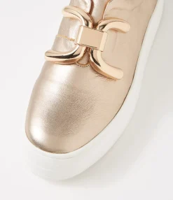 New Midas Shoes Shells Champagne White Leather Sneakers