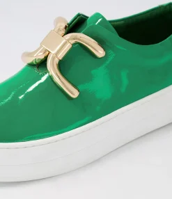 Cheap Midas Shoes Shells Emerald White Patent Leather Sneakers
