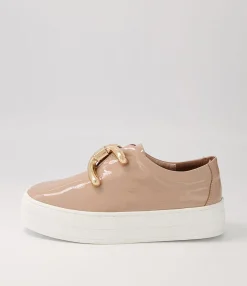 Best Sale Midas Shoes Shells Latte Patent Leather Sneakers Ws