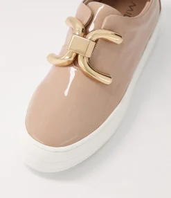 Best Sale Midas Shoes Shells Latte Patent Leather Sneakers Ws