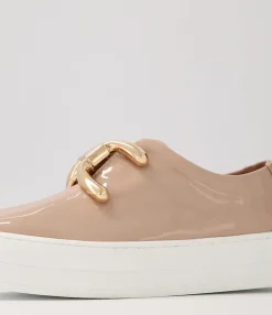 Best Sale Midas Shoes Shells Latte Patent Leather Sneakers Ws