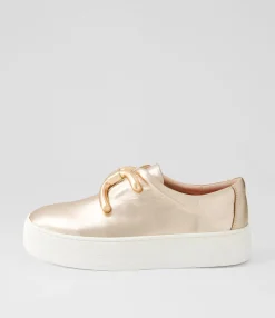 Sale Midas Shoes Shells Pale Rose Gold White Leather Sneakers