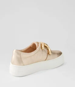 Sale Midas Shoes Shells Pale Rose Gold White Leather Sneakers