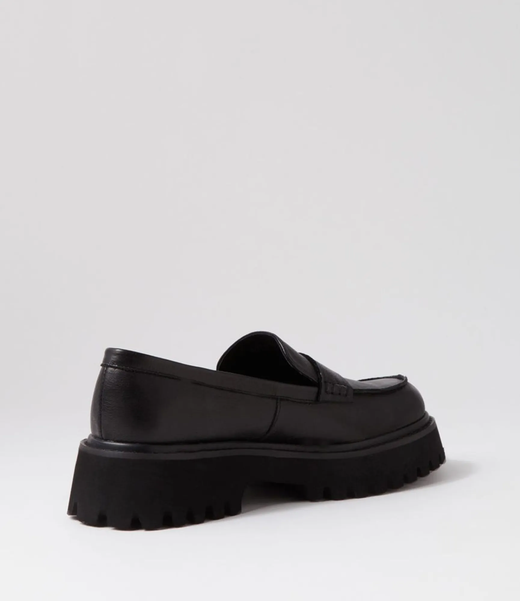Hot Midas Shoes Siola Black Leather Loafers