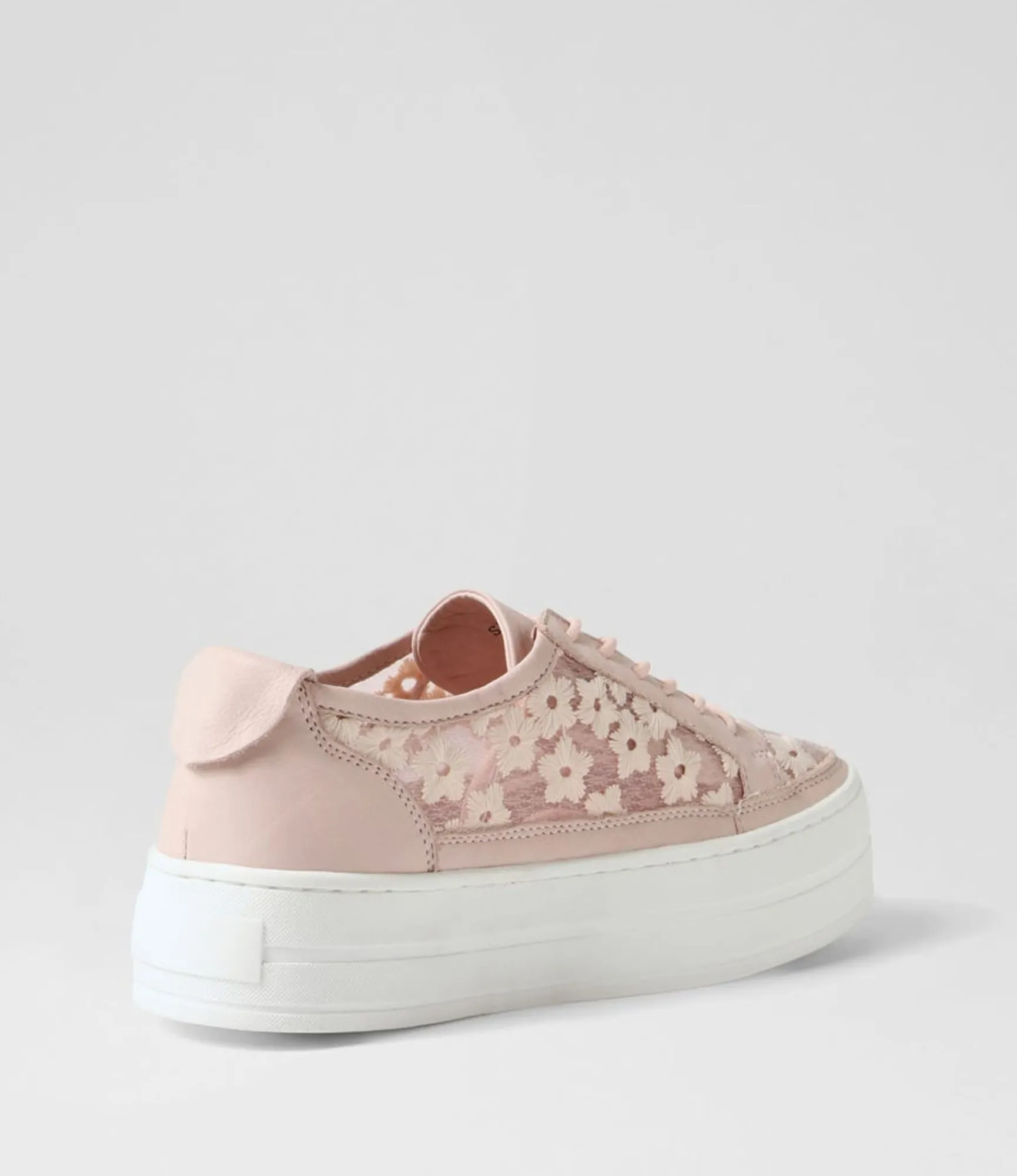 Outlet Midas Shoes Sirena Dusty Pink Leather Flower Sneakers