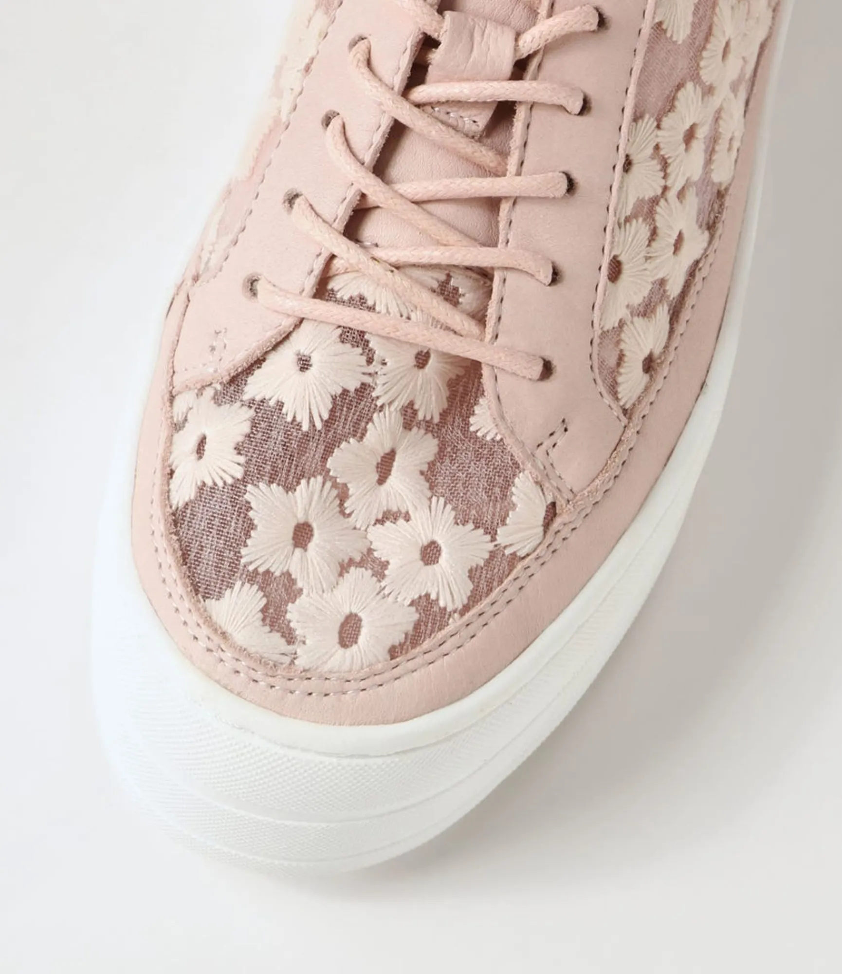 Outlet Midas Shoes Sirena Dusty Pink Leather Flower Sneakers