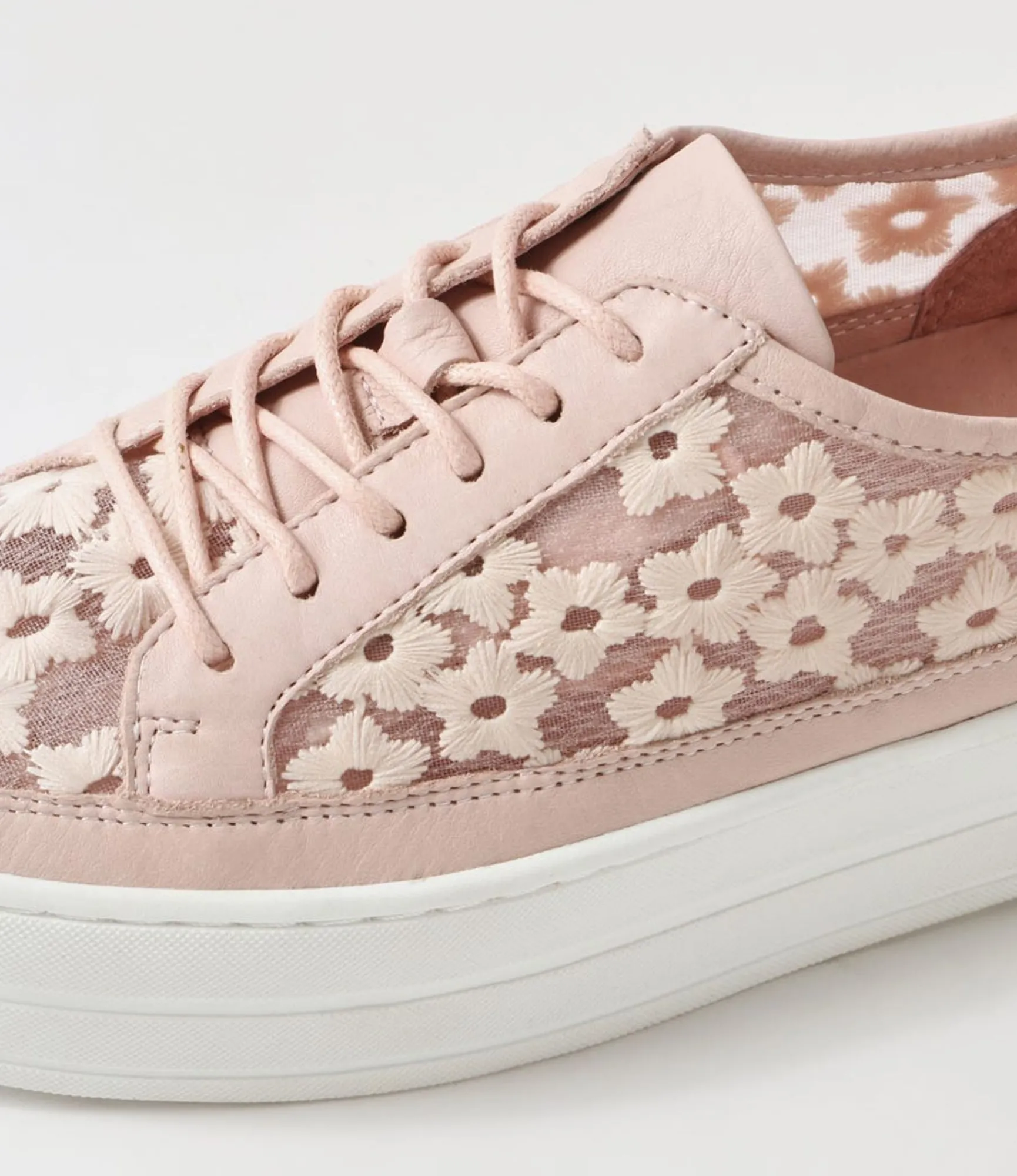 Outlet Midas Shoes Sirena Dusty Pink Leather Flower Sneakers