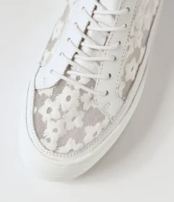 Cheap Midas Shoes Sirena White Leather Flower Sneakers
