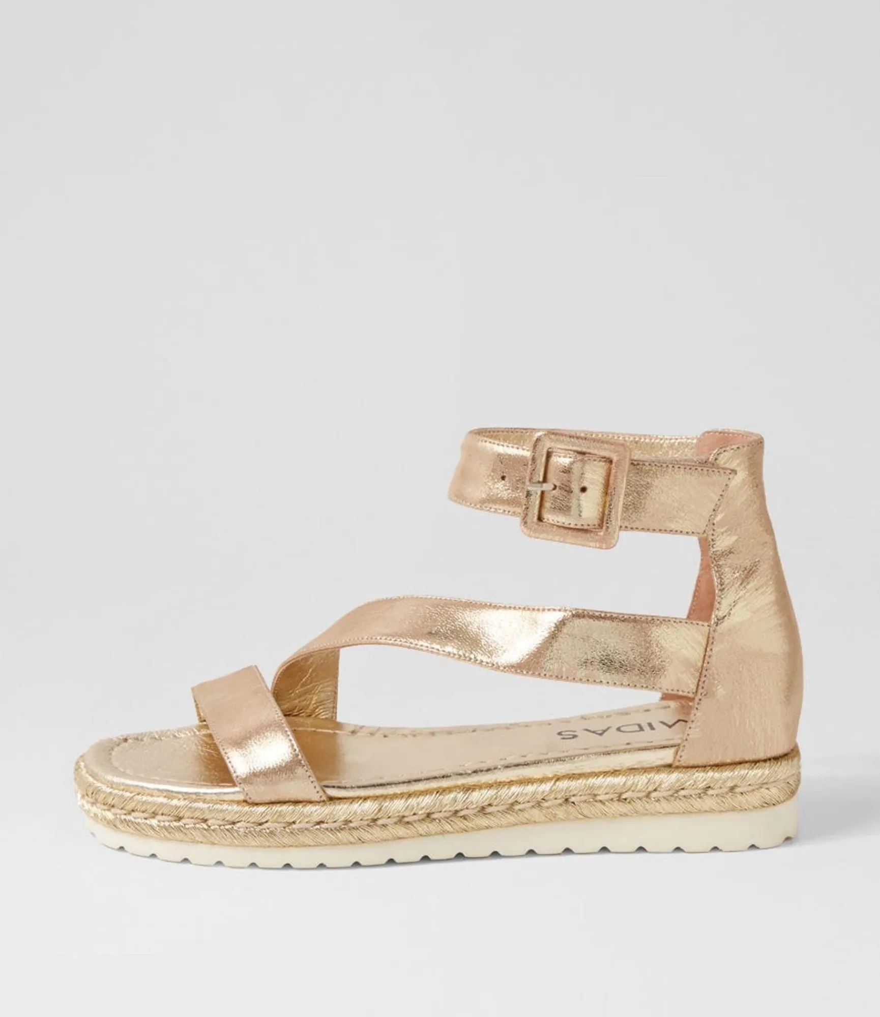 Best Midas Shoes Sissle Old Gold Scratch Leather Sandals