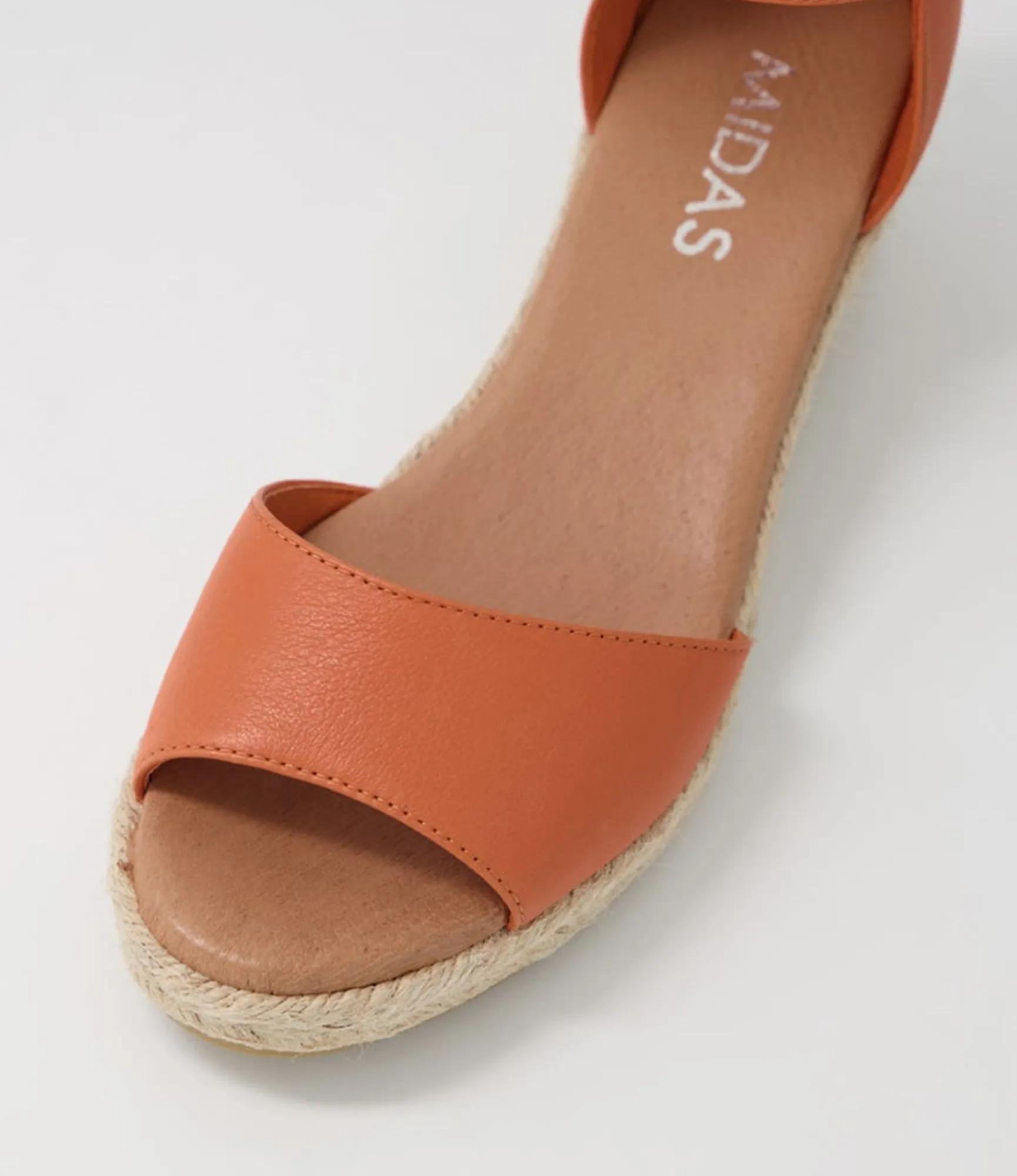 Online Midas Shoes Skippy Bright Orange Rope Leather Espadrilles