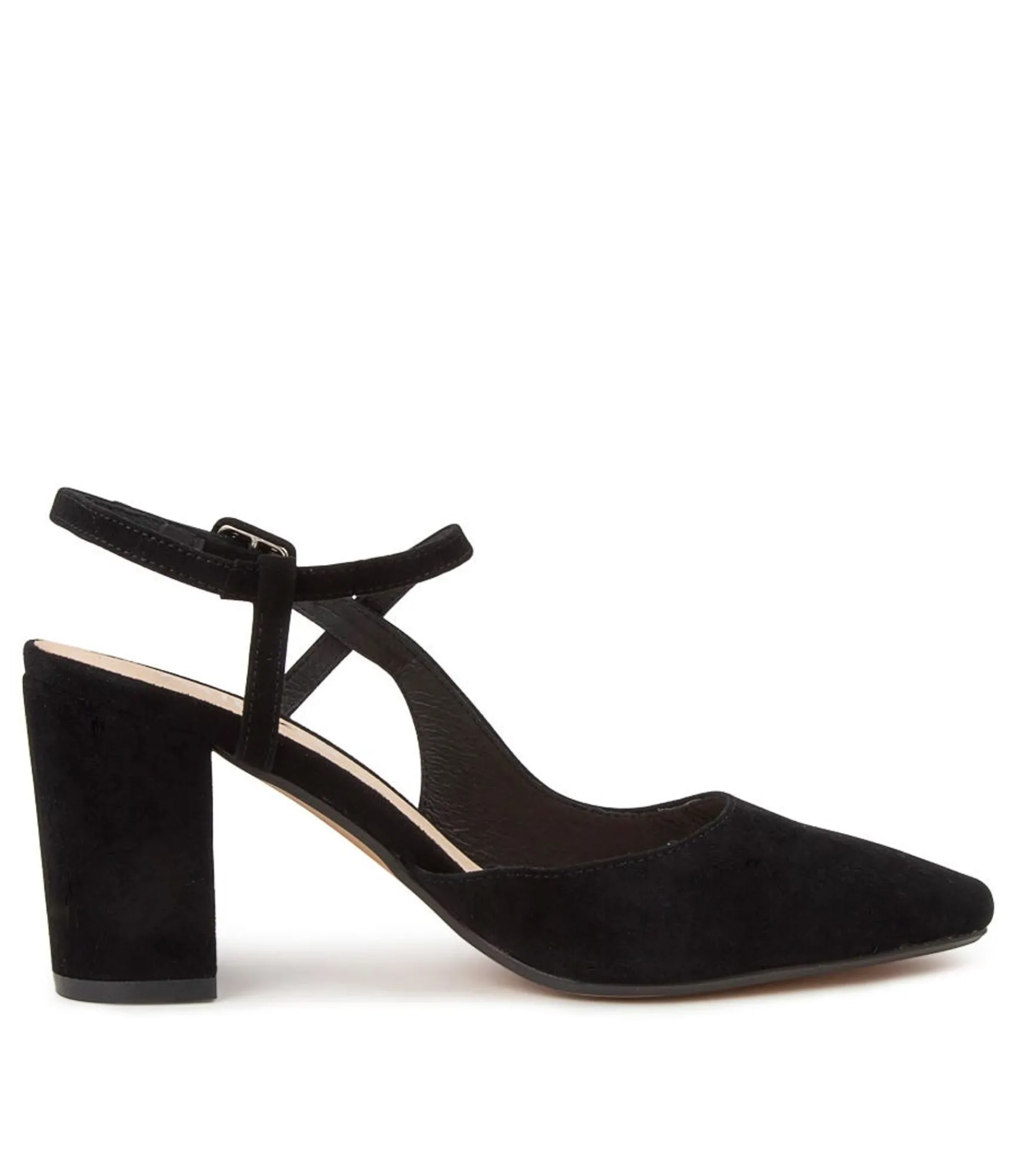 New Midas Shoes Skye Black Suede Heels