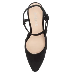 New Midas Shoes Skye Black Suede Heels