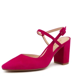 Best Midas Shoes Skye Fuchsia Suede Heels