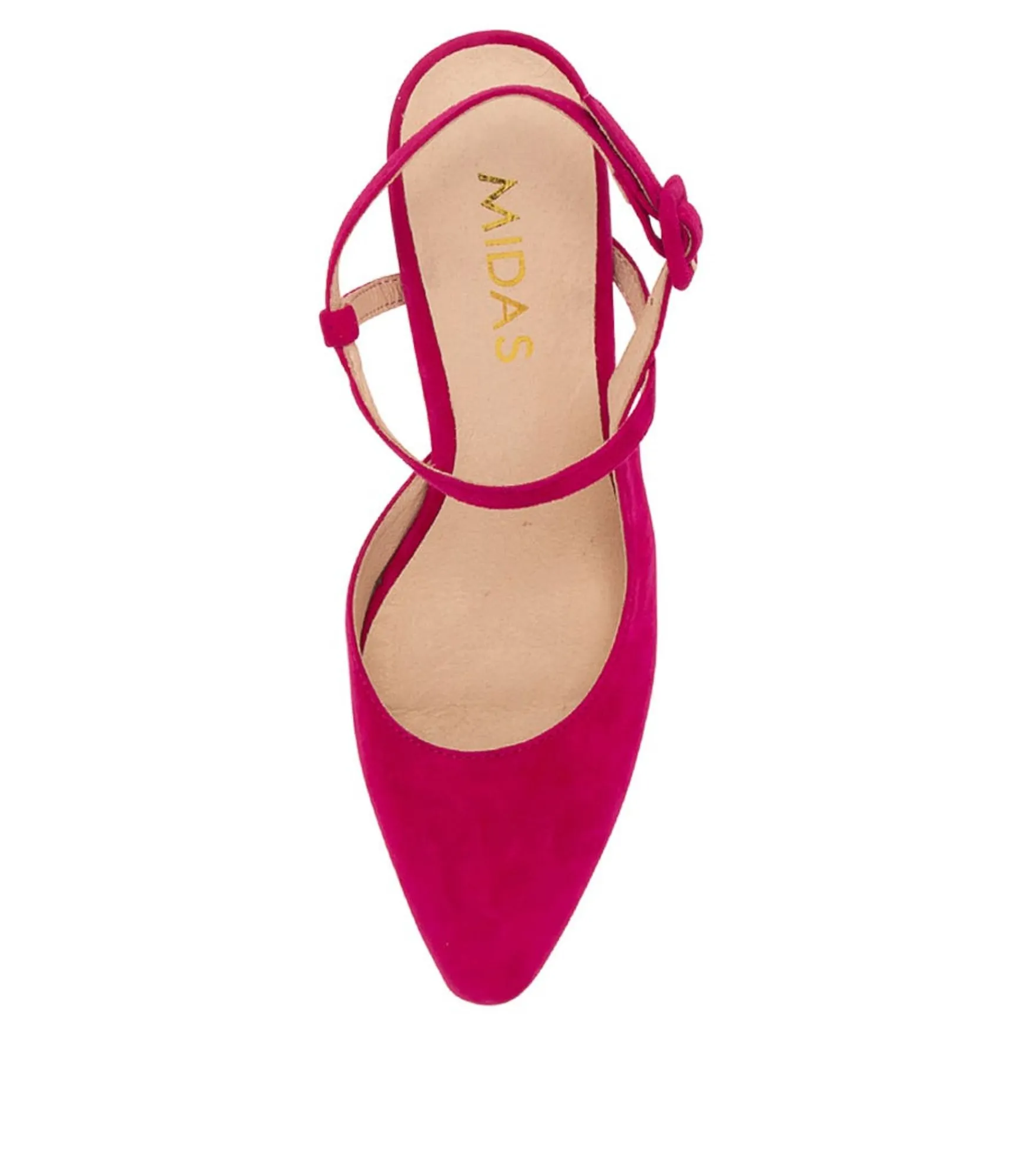 Best Midas Shoes Skye Fuchsia Suede Heels