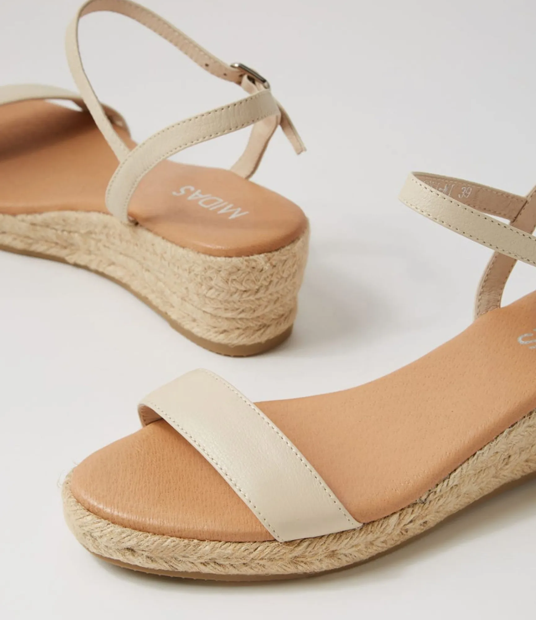 Outlet Midas Shoes Sofi Milk Leather Espadrilles