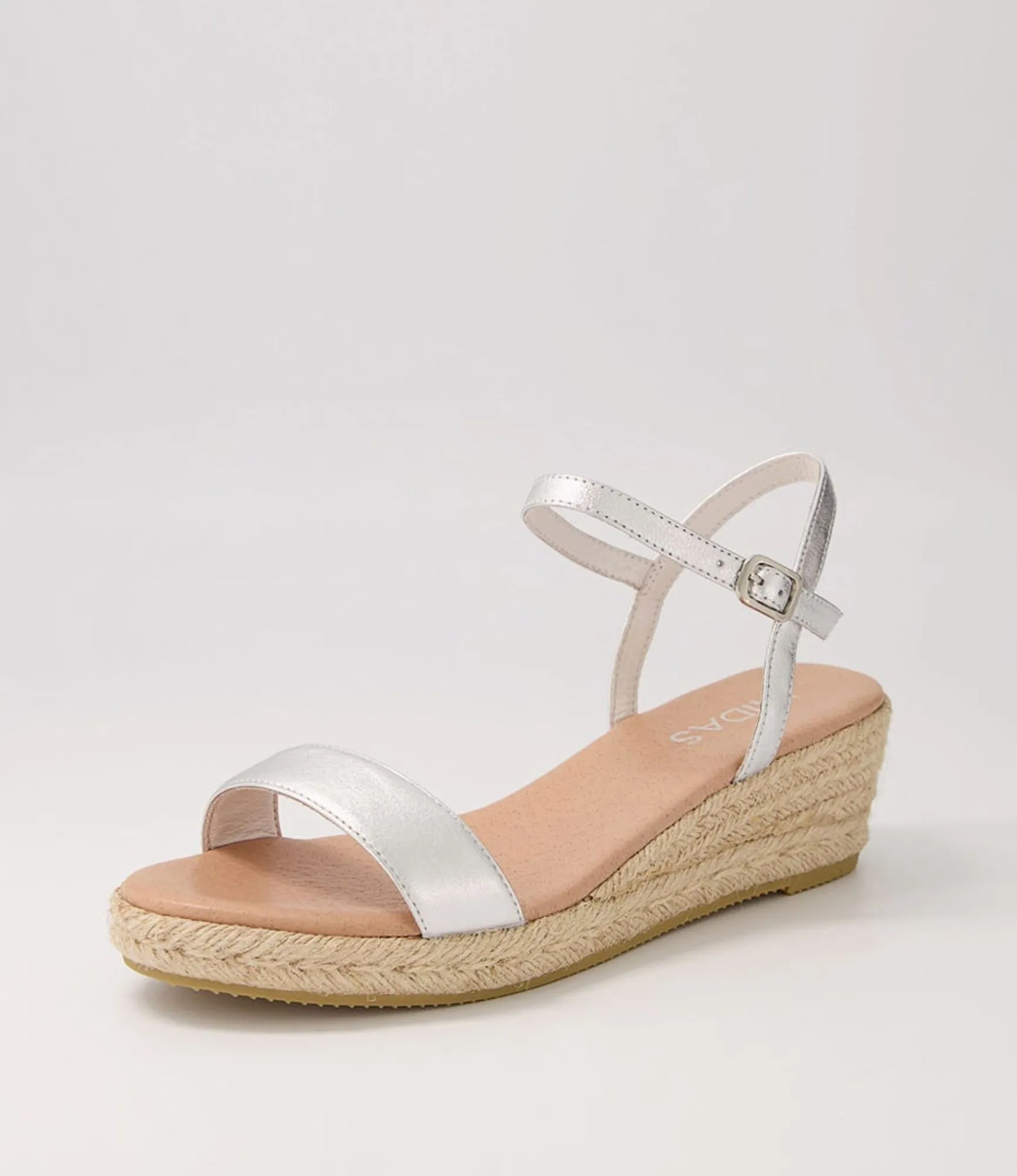 New Midas Shoes Sofi Silver Natural Rope Leather Sandals