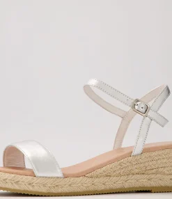 New Midas Shoes Sofi Silver Natural Rope Leather Sandals