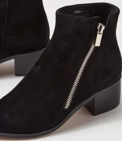 Sale Midas Shoes Spana Black Suede Ankle Boots
