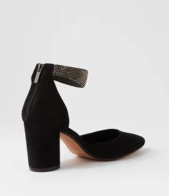 Sale Midas Shoes Sparks Black Suede Jewels Heels