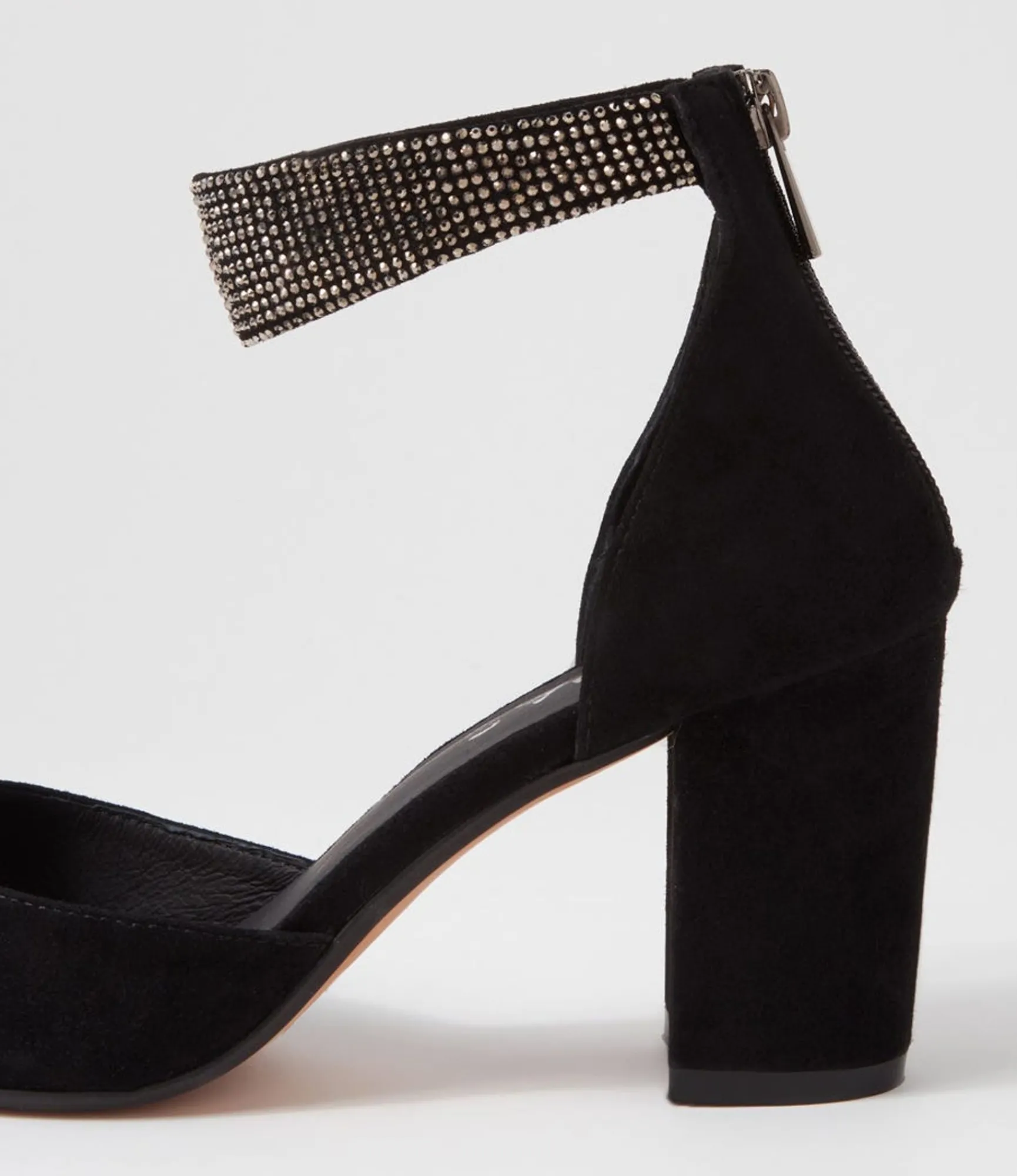 Sale Midas Shoes Sparks Black Suede Jewels Heels