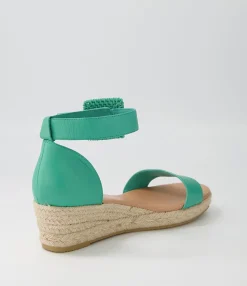 Hot Midas Shoes Sprung Light Emerald Rope Leather Espadrilles