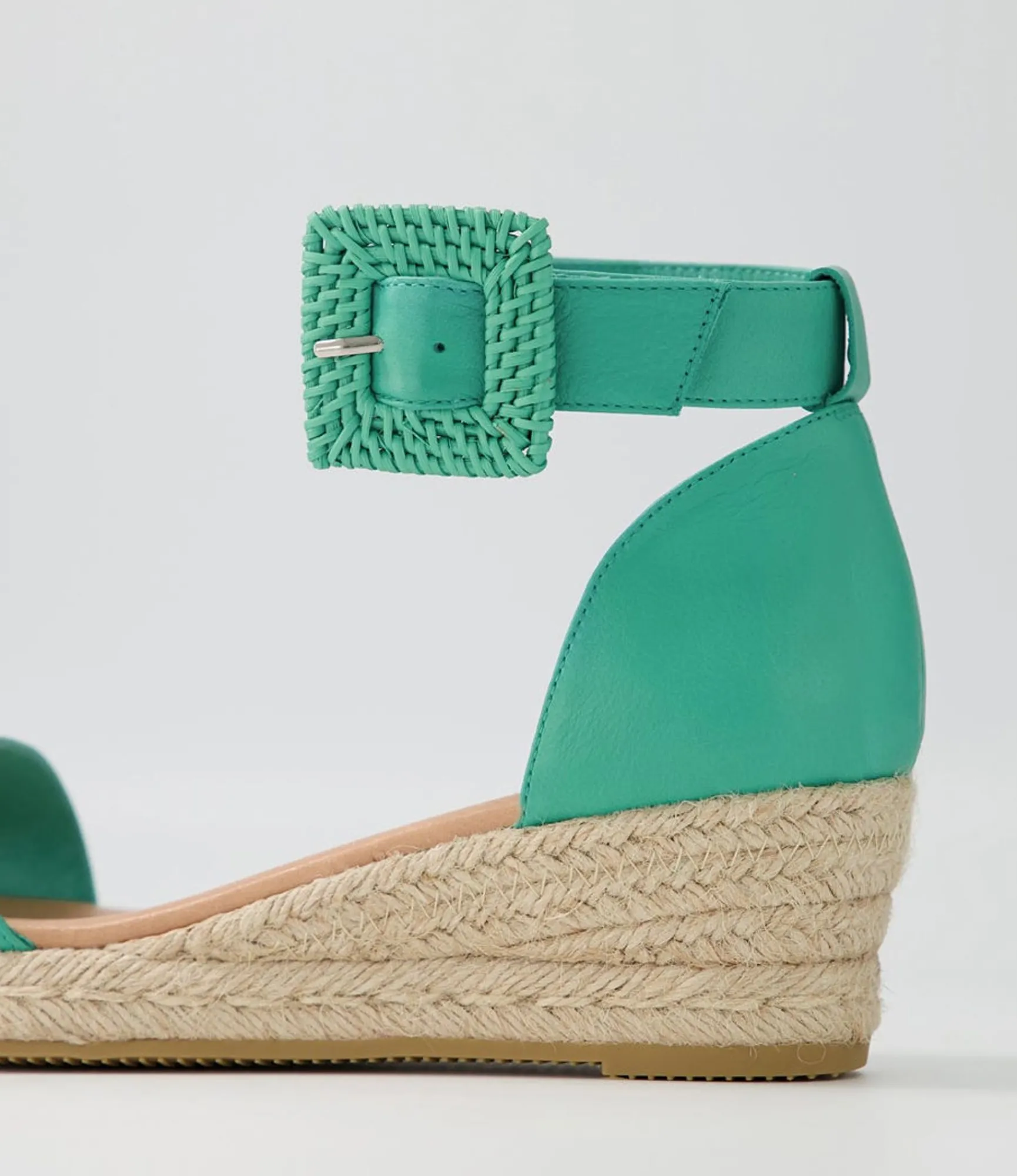 Hot Midas Shoes Sprung Light Emerald Rope Leather Espadrilles