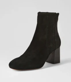 Online Midas Shoes Stalla Black Suede Ankle Boots
