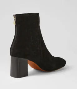 Online Midas Shoes Stalla Black Suede Ankle Boots