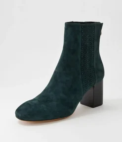 Cheap Midas Shoes Stalla Deep Green Suede Ankle Boots