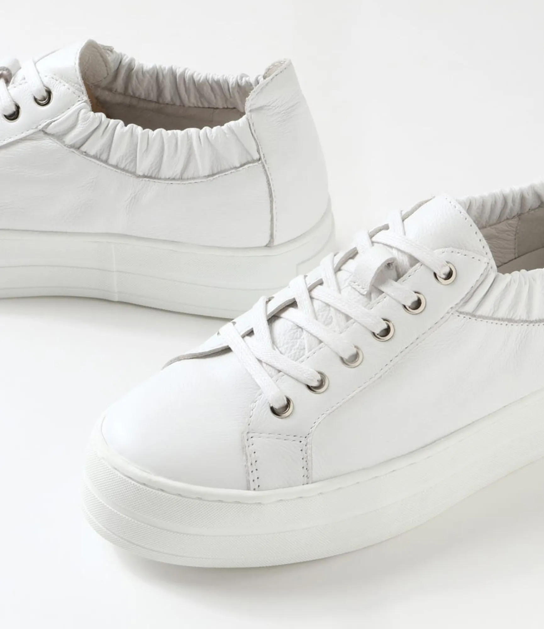 Flash Sale Midas Shoes Sully White Leather Sneakers