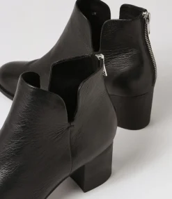 Clearance Midas Shoes Sutton Black Leather Ankle Boots