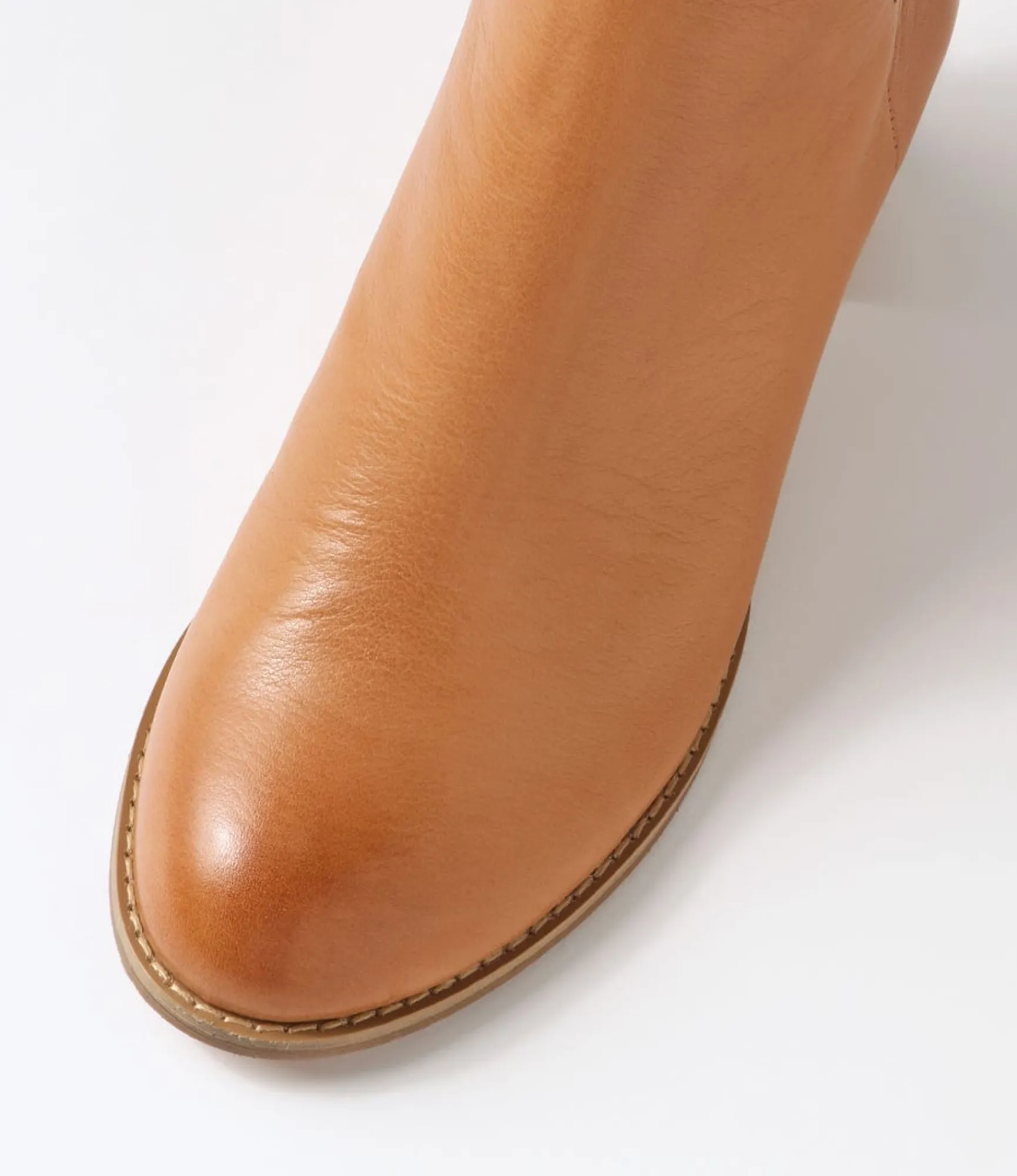 Discount Midas Shoes Sutton Dark Tan Natural Heel Leather Ankle Boots