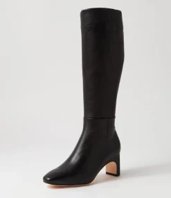 Clearance Midas Shoes Swoon Black Leather Knee High Boots