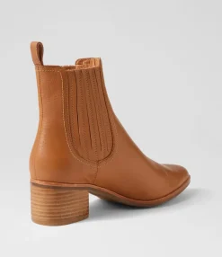 Fashion Midas Shoes Syma Dark Tan Leather Chelsea Boots