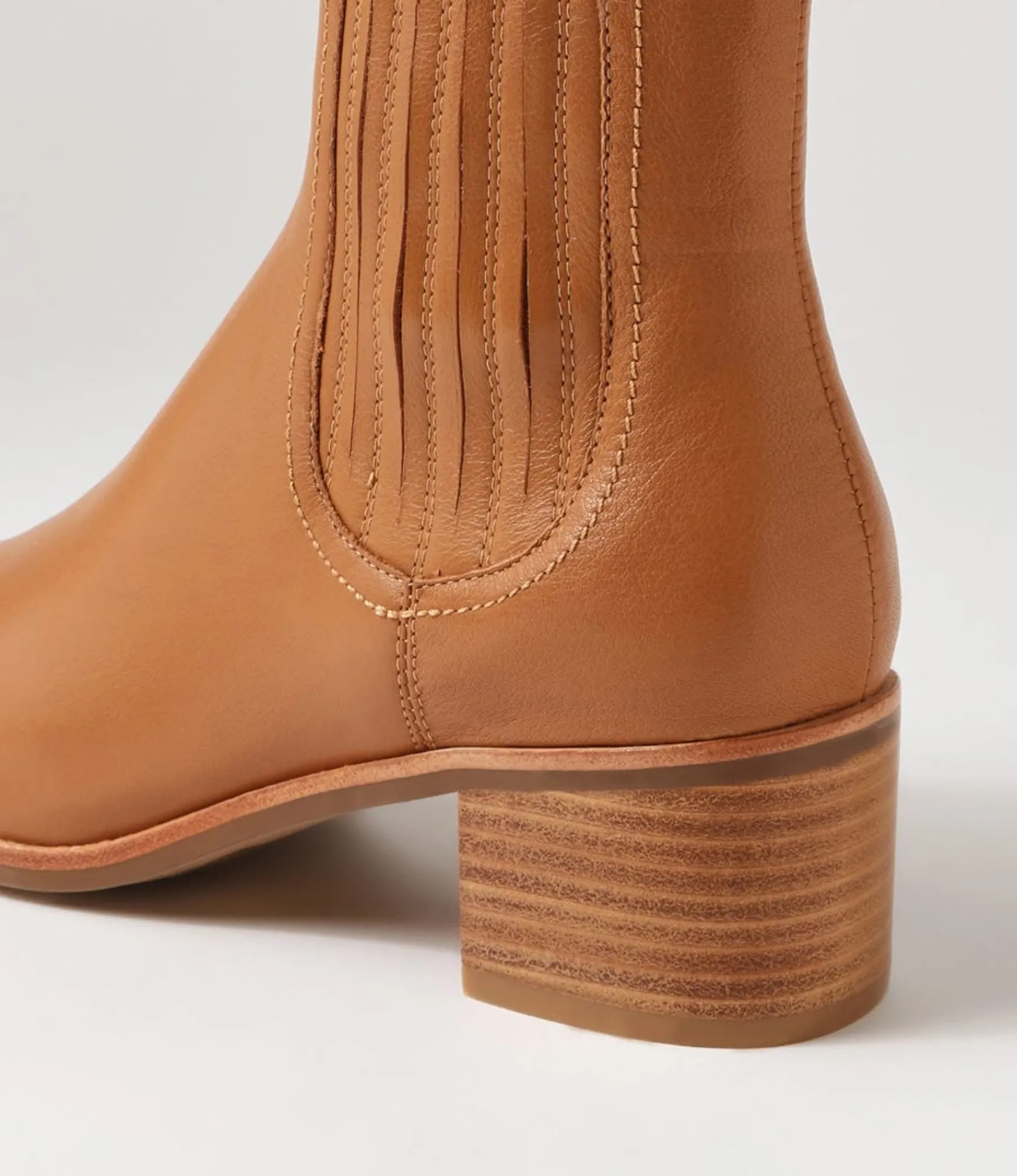 Fashion Midas Shoes Syma Dark Tan Leather Chelsea Boots