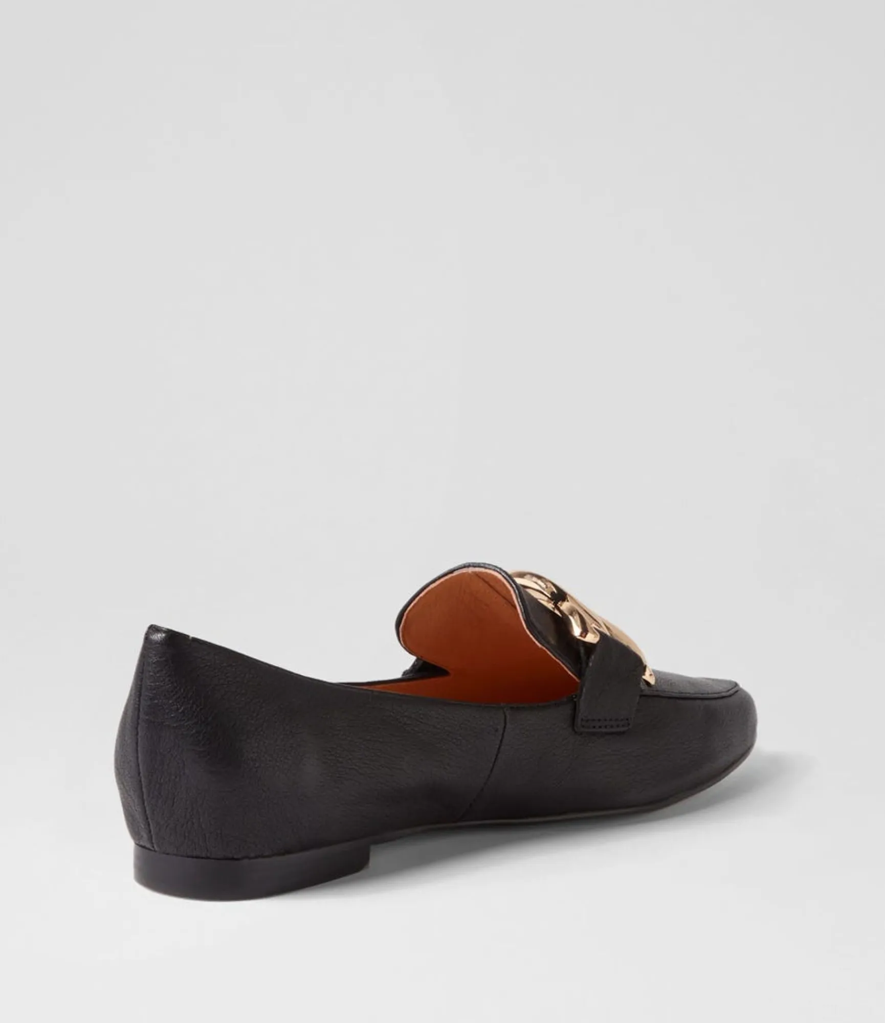 Store Midas Shoes Symona Black Leather Loafers