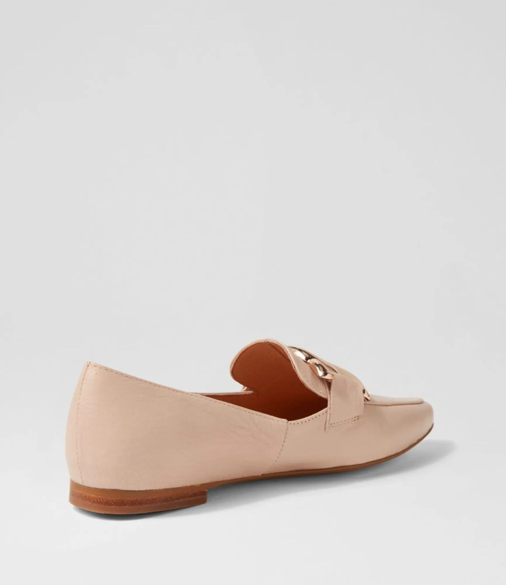 Fashion Midas Shoes Symona Nude Leather Loafers