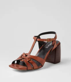 Cheap Midas Shoes Tanett Chestnut Dark Brown Leather Sandals