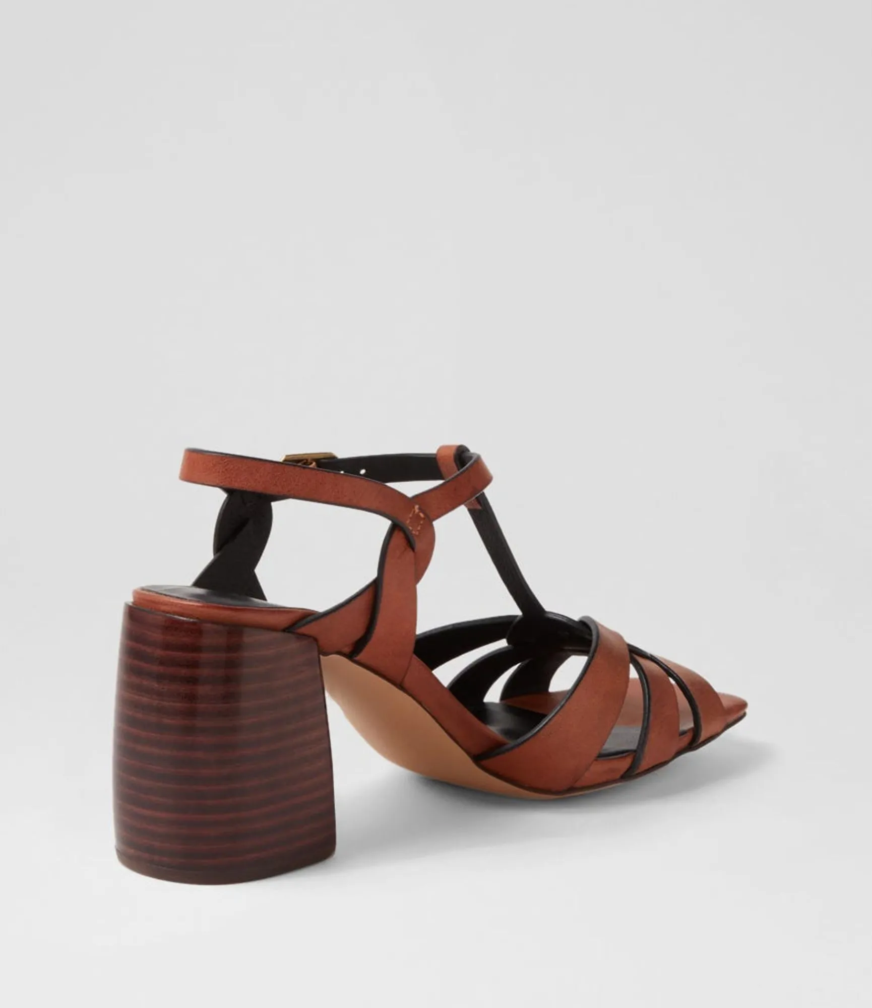 Cheap Midas Shoes Tanett Chestnut Dark Brown Leather Sandals