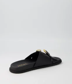 Shop Midas Shoes Tavie Black Leather Slides