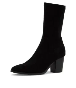 Cheap Midas Shoes Tayden Black Microsuede Calf Boots