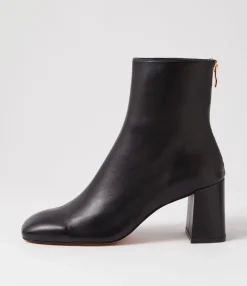 New Midas Shoes Telms Black Leather Ankle Boots