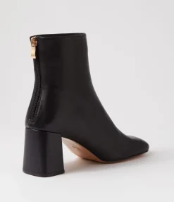 New Midas Shoes Telms Black Leather Ankle Boots